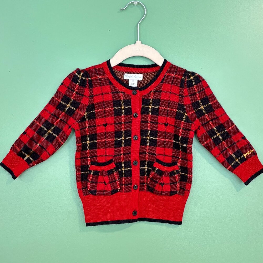 Ralph Lauren Baby Wool Plaid Cardigan